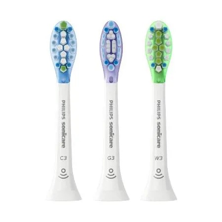【Philips 飛利浦】智臻綜合刷頭3入-白: 潔淨/護齦/亮白各1 (HX9073/67)★80B006